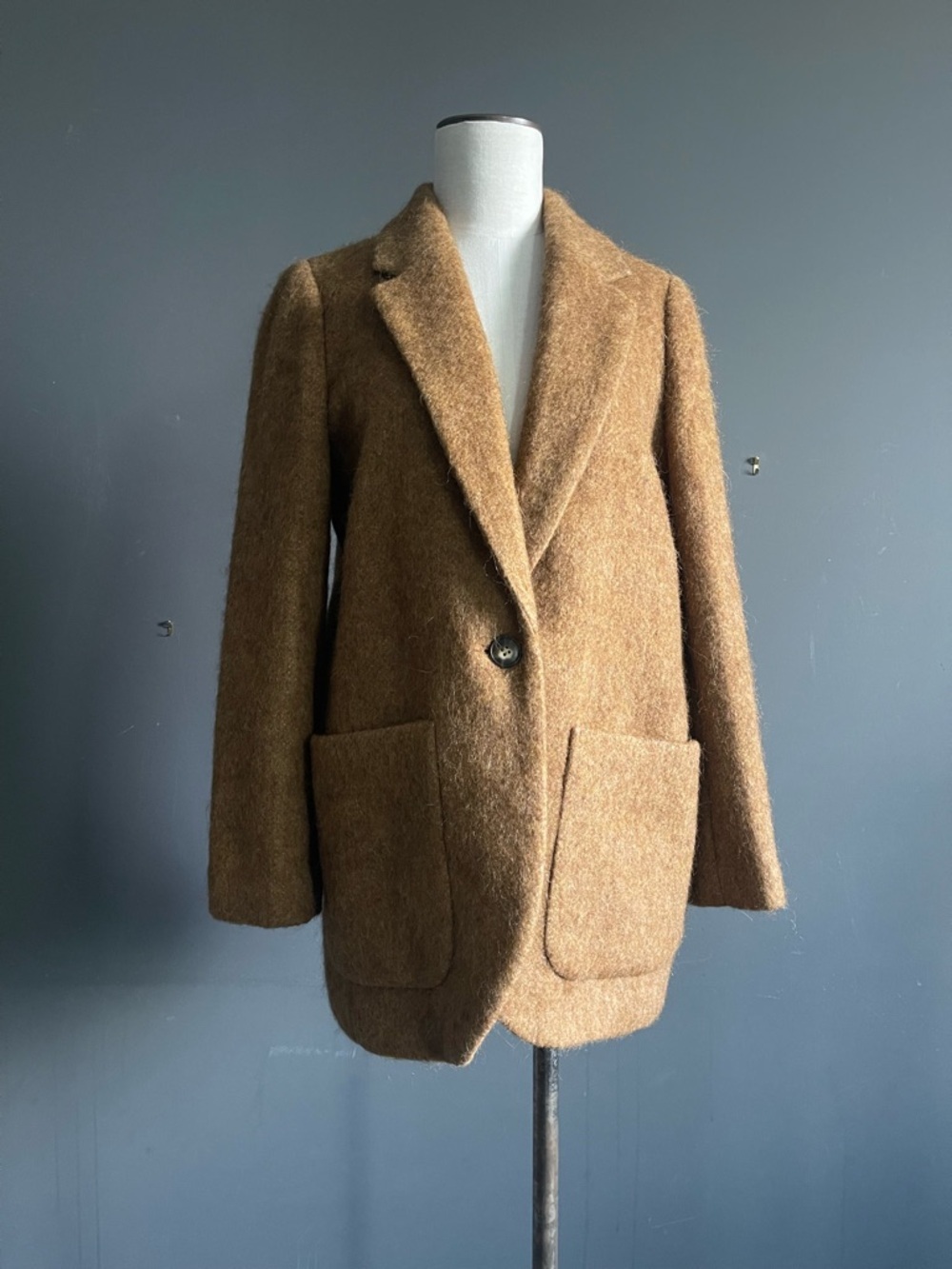 Madewell Alpaca Wool Larsen Blazer Camel Minimalist Quiet Luxury Ivy League NWT